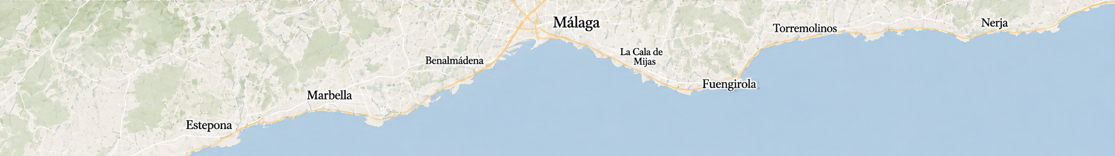 Costa del Sol map from Málaga to Estepona